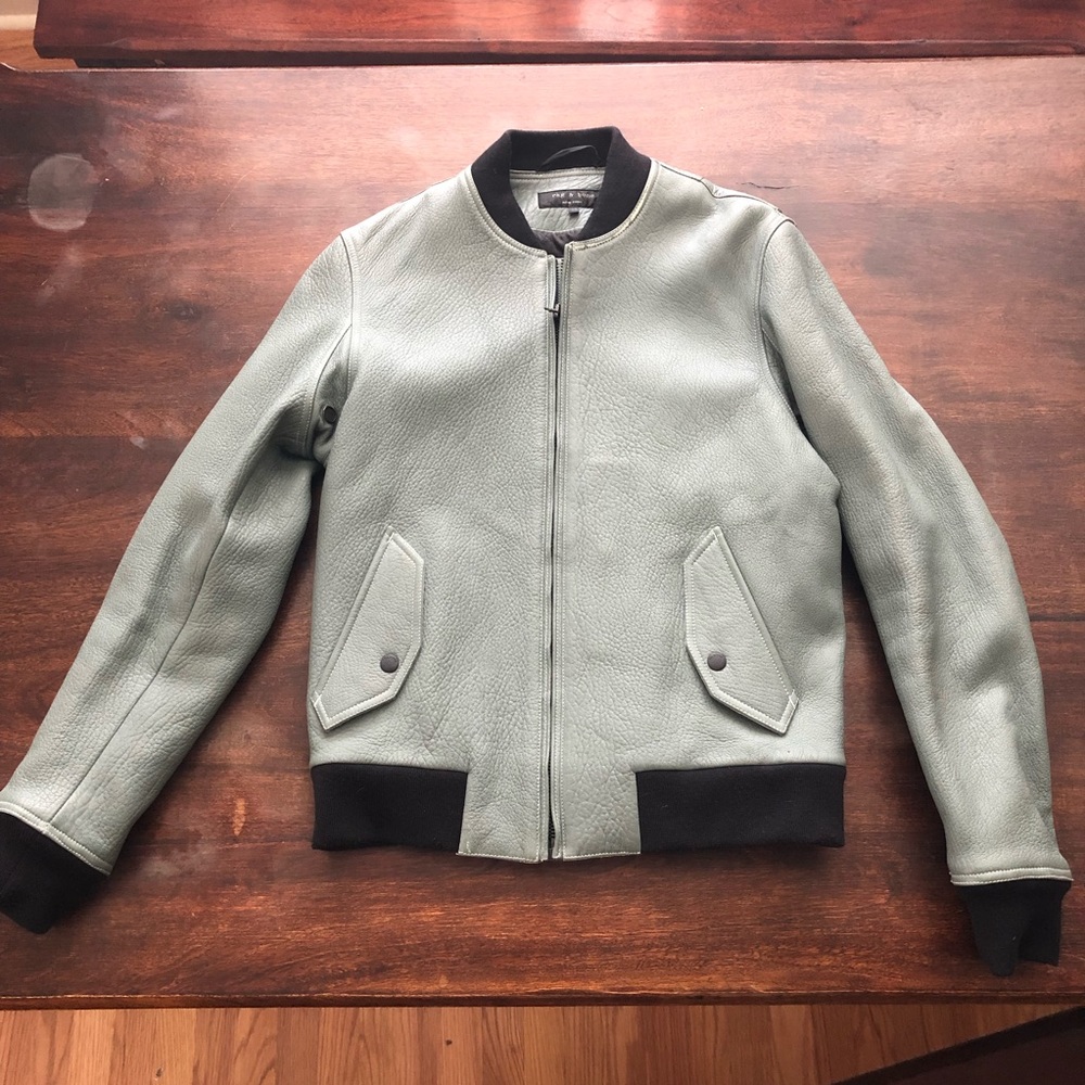 Lightly worn Rag & Bone Leather Bomber Jacket